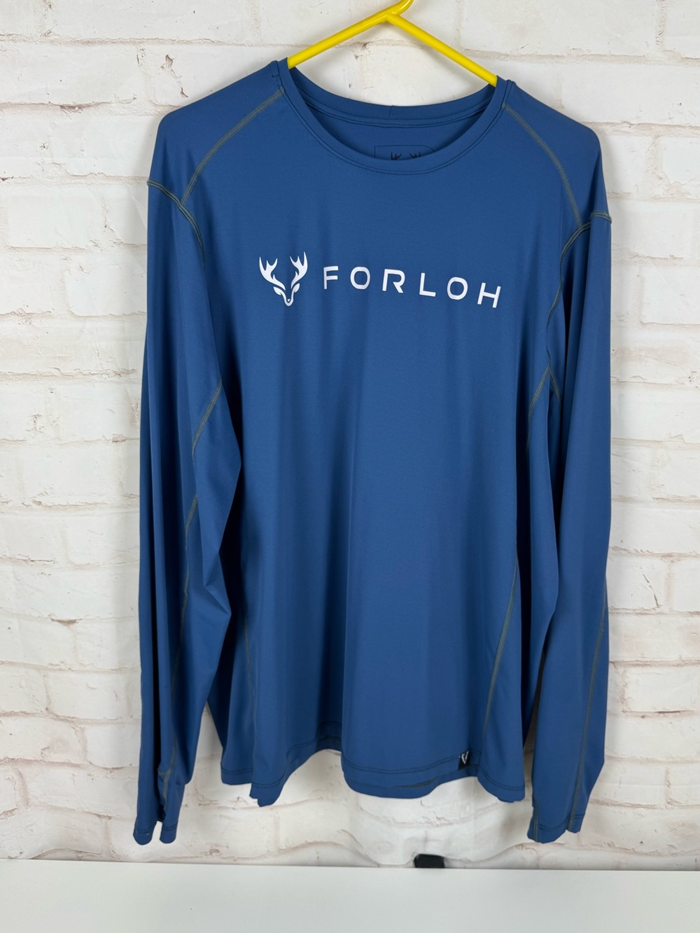 FORLOH Men's SolAir Long-Sleeve Sun Shirt featuring a white logo and deer 2XL